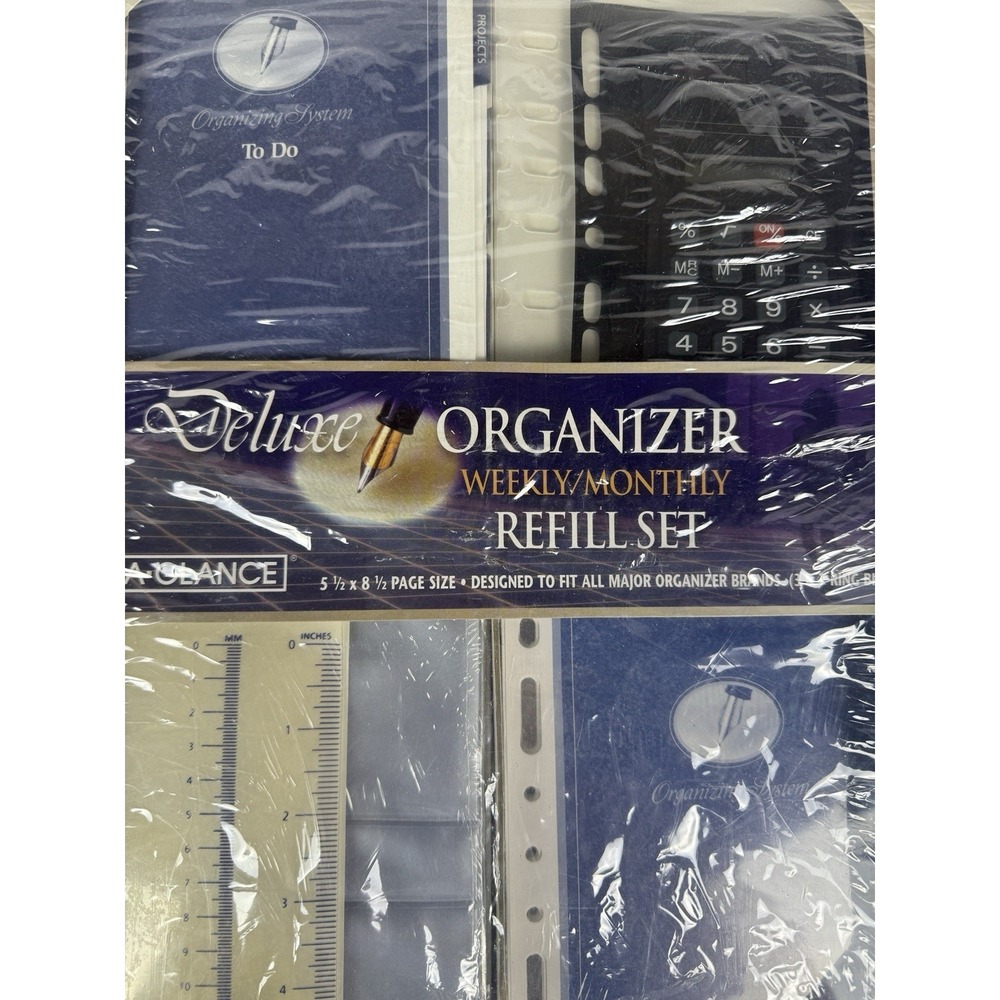 Vintage At-A-Glance 2001 Weekly Monthly Planner Refill Set w/ Calculator NIB